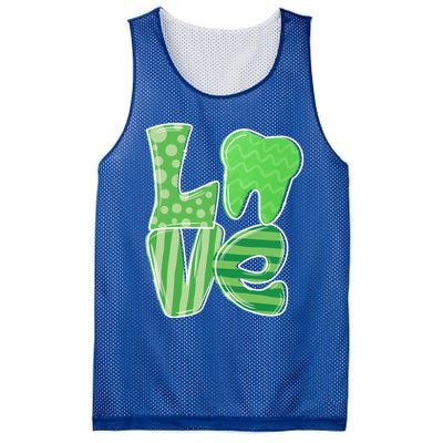 Love Tooth Dentist Dental Assistant St Patrick's Day Funny Gift Mesh Reversible Basketball Jersey Tank