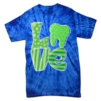 Love Tooth Dentist Dental Assistant St Patrick's Day Funny Gift Tie-Dye T-Shirt