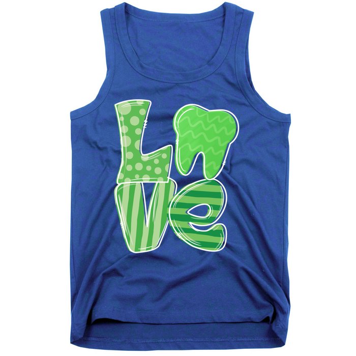 Love Tooth Dentist Dental Assistant St Patrick's Day Funny Gift Tank Top