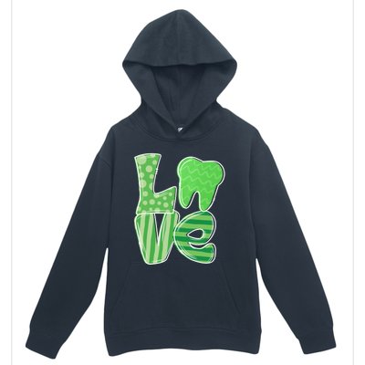 Love Tooth Dentist Dental Assistant St Patrick's Day Funny Gift Urban Pullover Hoodie