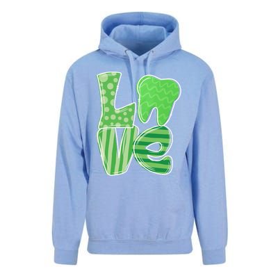 Love Tooth Dentist Dental Assistant St Patrick's Day Funny Gift Unisex Surf Hoodie