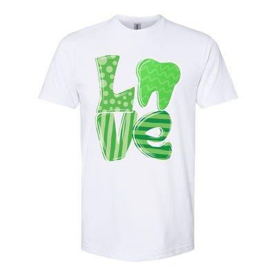 Love Tooth Dentist Dental Assistant St Patrick's Day Funny Gift Softstyle CVC T-Shirt