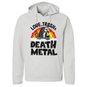 Love Trash & Death Metal Opossum Punk Band Metal Rainbow Performance Fleece Hoodie