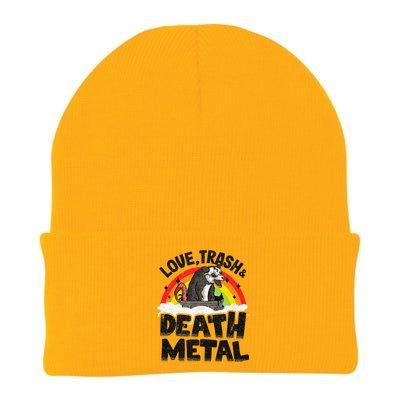 Love Trash & Death Metal Opossum Punk Band Metal Rainbow Knit Cap Winter Beanie