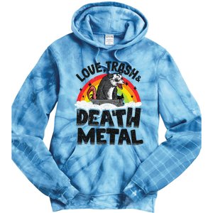 Love Trash & Death Metal Opossum Punk Band Metal Rainbow Tie Dye Hoodie