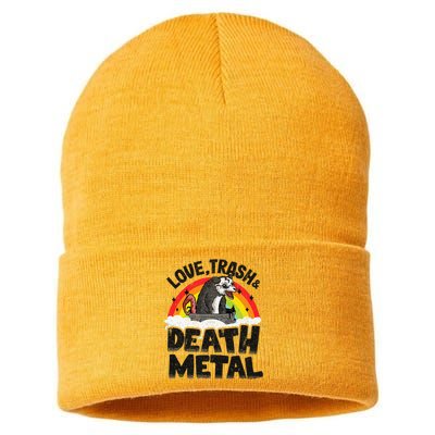 Love Trash & Death Metal Opossum Punk Band Metal Rainbow Sustainable Knit Beanie