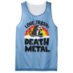 Love Trash & Death Metal Opossum Punk Band Metal Rainbow Mesh Reversible Basketball Jersey Tank