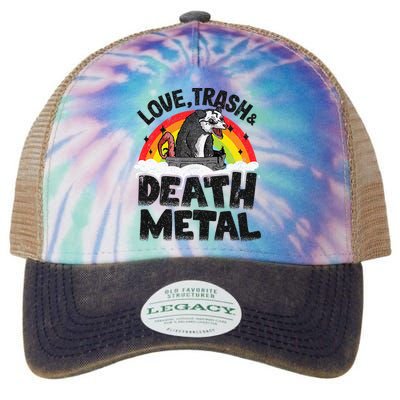 Love Trash & Death Metal Opossum Punk Band Metal Rainbow Legacy Tie Dye Trucker Hat