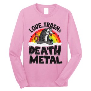 Love Trash & Death Metal Opossum Punk Band Metal Rainbow Long Sleeve Shirt