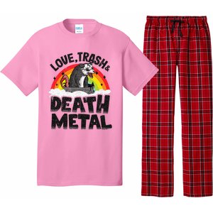 Love Trash & Death Metal Opossum Punk Band Metal Rainbow Pajama Set