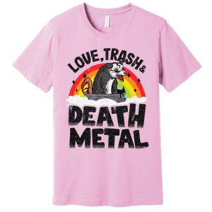 Love Trash & Death Metal Opossum Punk Band Metal Rainbow Premium T-Shirt