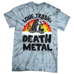 Love Trash & Death Metal Opossum Punk Band Metal Rainbow Tie-Dye T-Shirt