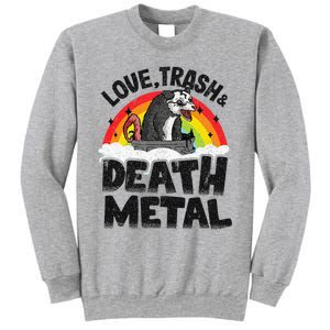 Love Trash & Death Metal Opossum Punk Band Metal Rainbow Sweatshirt