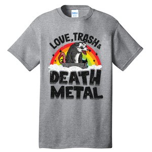 Love Trash & Death Metal Opossum Punk Band Metal Rainbow Tall T-Shirt