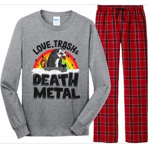 Love Trash & Death Metal Opossum Punk Band Metal Rainbow Long Sleeve Pajama Set