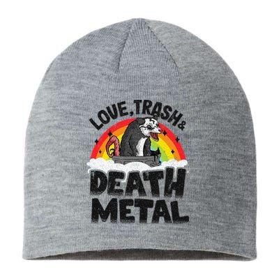 Love Trash & Death Metal Opossum Punk Band Metal Rainbow Sustainable Beanie