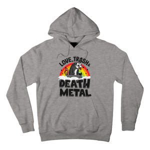 Love Trash & Death Metal Opossum Punk Band Metal Rainbow Tall Hoodie