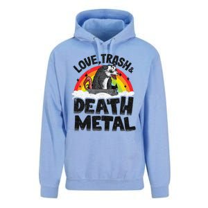 Love Trash & Death Metal Opossum Punk Band Metal Rainbow Unisex Surf Hoodie