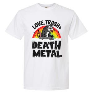 Love Trash & Death Metal Opossum Punk Band Metal Rainbow Garment-Dyed Heavyweight T-Shirt