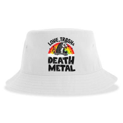 Love Trash & Death Metal Opossum Punk Band Metal Rainbow Sustainable Bucket Hat