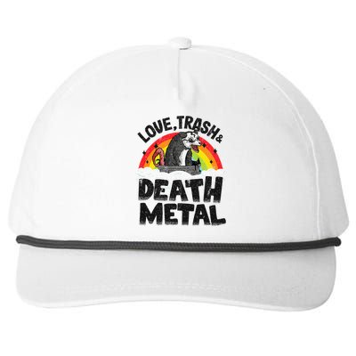 Love Trash & Death Metal Opossum Punk Band Metal Rainbow Snapback Five-Panel Rope Hat