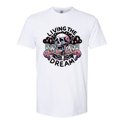 Living The Dream Snarky Skeleton Softstyle® CVC T-Shirt