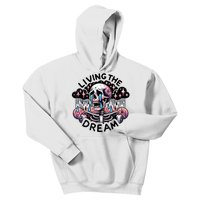 Living The Dream Snarky Skeleton Kids Hoodie