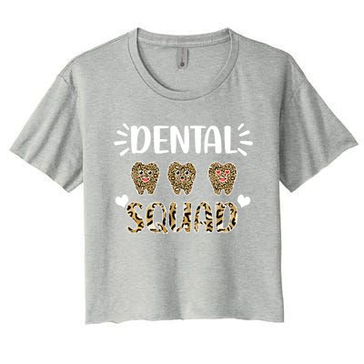 Leopard Tooth Dentist Assistants Dental Squad Orthodontists Cute Gift Women's Crop Top Tee