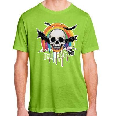 Living The Dream Spooky Skull Halloween Vibe Bat Adult ChromaSoft Performance T-Shirt