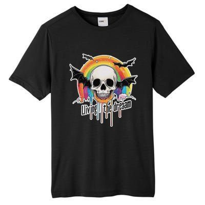 Living The Dream Spooky Skull Halloween Vibe Bat Tall Fusion ChromaSoft Performance T-Shirt