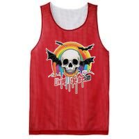 Living The Dream Spooky Skull Halloween Vibe Bat Mesh Reversible Basketball Jersey Tank