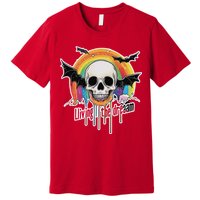 Living The Dream Spooky Skull Halloween Vibe Bat Premium T-Shirt