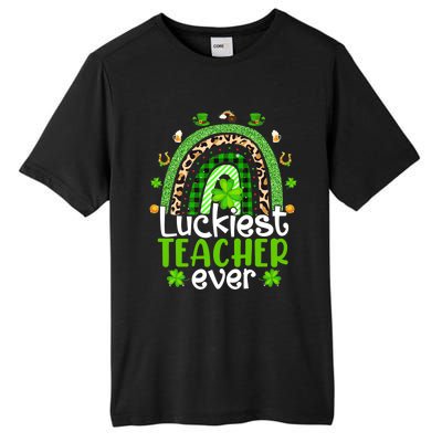 Luckiest Teacher Ever Rainbow St Patricks Day Tall Fusion ChromaSoft Performance T-Shirt