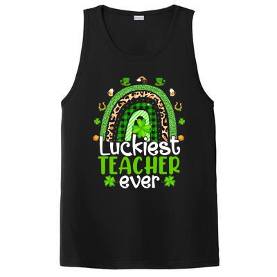 Luckiest Teacher Ever Rainbow St Patricks Day PosiCharge Competitor Tank