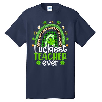 Luckiest Teacher Ever Rainbow St Patricks Day Tall T-Shirt