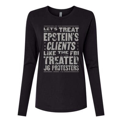 Let’S Treat Epstein’S Clents Like The Fbi Treated J6 Protesters Womens Cotton Relaxed Long Sleeve T-Shirt