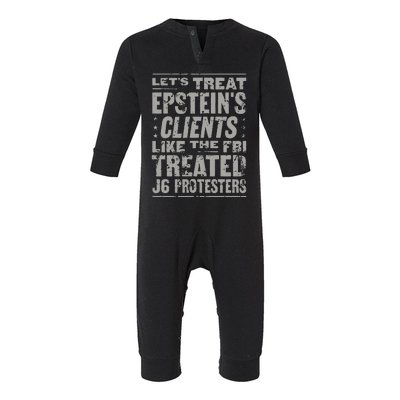 Let’S Treat Epstein’S Clents Like The Fbi Treated J6 Protesters Infant Fleece One Piece