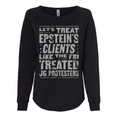 Let’S Treat Epstein’S Clents Like The Fbi Treated J6 Protesters Womens California Wash Sweatshirt