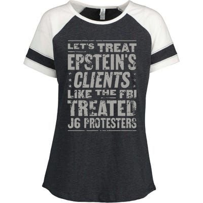 Let’S Treat Epstein’S Clents Like The Fbi Treated J6 Protesters Enza Ladies Jersey Colorblock Tee