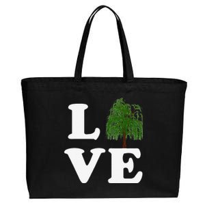 Love Trees Earth Day Weeping Willow Women Tee Cotton Canvas Jumbo Tote