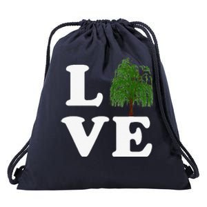 Love Trees Earth Day Weeping Willow Women Tee Drawstring Bag