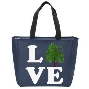 Love Trees Earth Day Weeping Willow Women Tee Zip Tote Bag