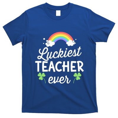 Luckiest Teacher Ever For St Patricks Day School Outfit Funny Gift T-Shirt