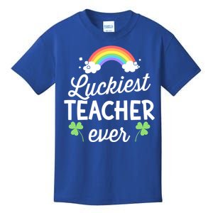 Luckiest Teacher Ever For St Patricks Day School Outfit Funny Gift Kids T-Shirt