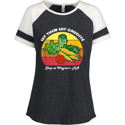 Let Them Eat Crudite Wegner's Meme Enza Ladies Jersey Colorblock Tee