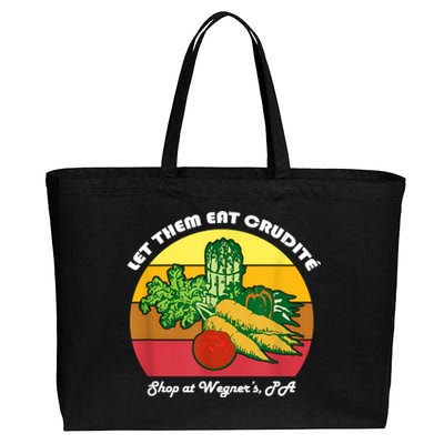 Let Them Eat Crudite Wegner's Meme Cotton Canvas Jumbo Tote