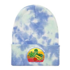 Let Them Eat Crudite Wegner's Meme Tie Dye 12in Knit Beanie