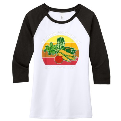 Let Them Eat Crudite Wegner's Meme Women's Tri-Blend 3/4-Sleeve Raglan Shirt