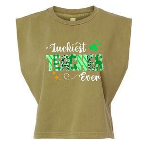 Luckiest Teacher Ever Gift Funny Teacher St Patrick's Day Gift Garment-Dyed Women's Muscle Tee