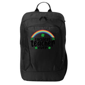 Luckiest Teacher Ever Funny St.Patricks Day City Backpack